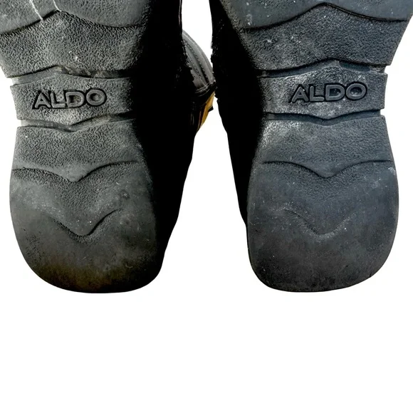 Aldo Black Leather Winter Boots, Size 38/7.5 - Picture 10 of 16
